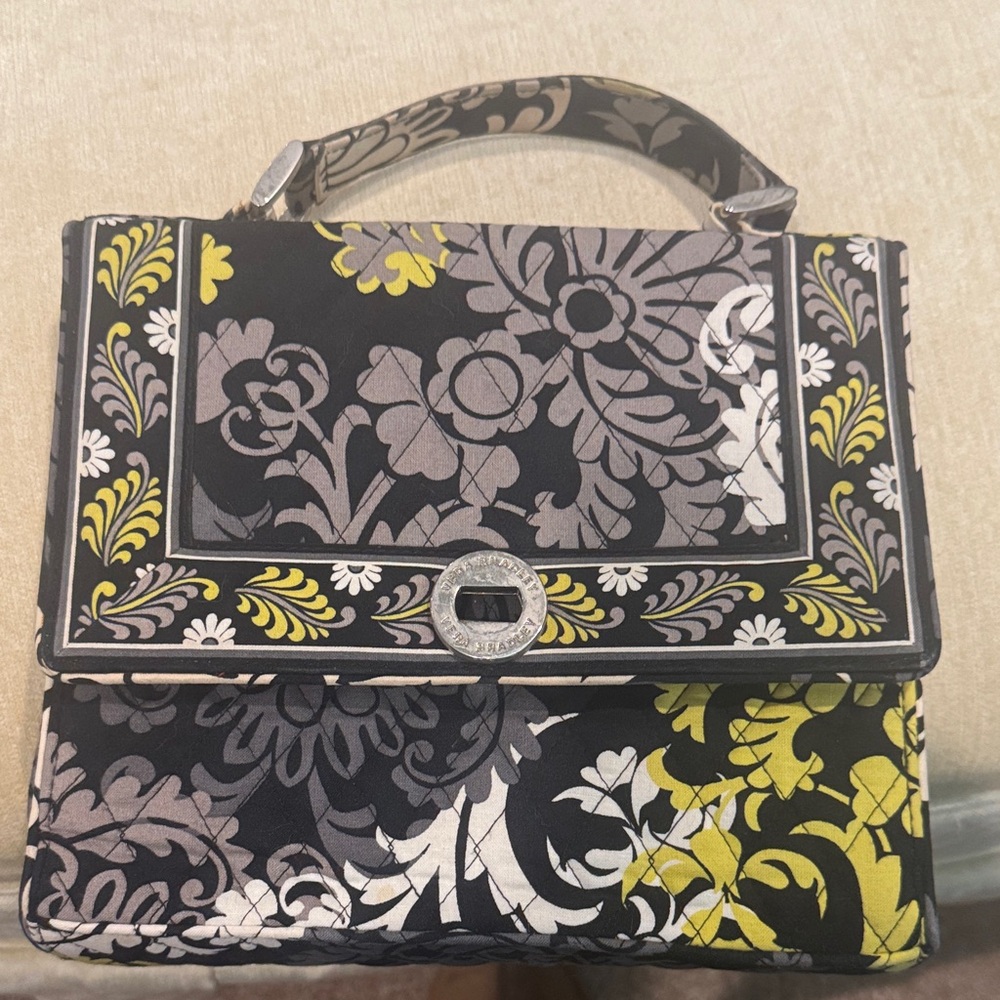 Vera Bradley Black and Yellow Floral Clutch